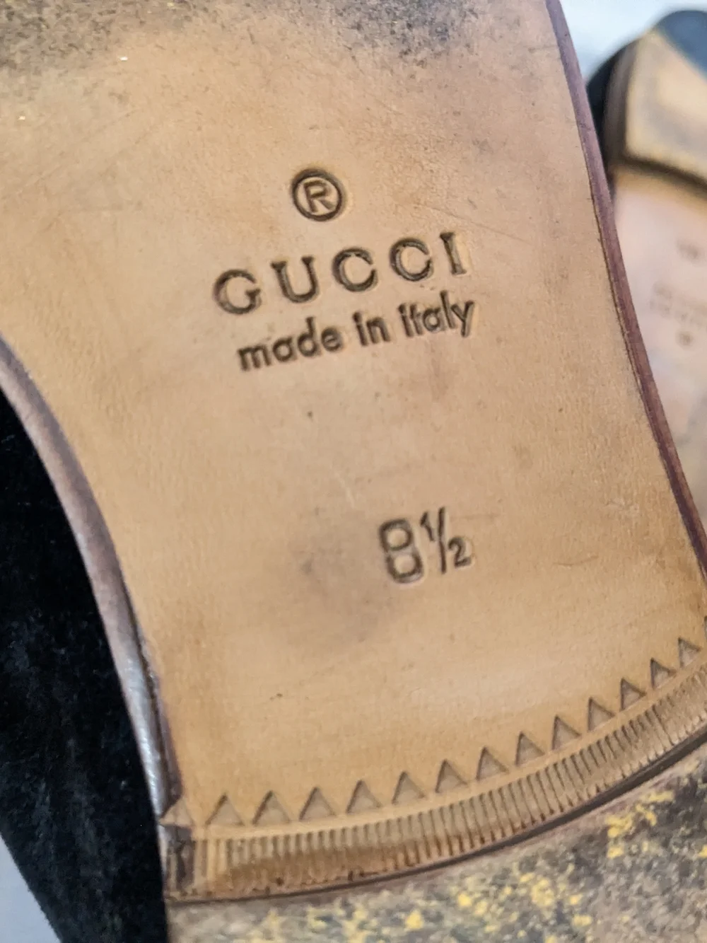 Gucci Men’s Navy Suede Horsebit Loafers US 9